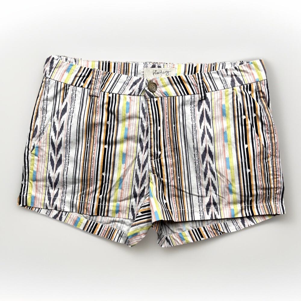 Kiss & Cry Shortie Shorts Womens Size 7 Striped Shorts Colorful Fun 33'' Waist